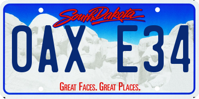 SD license plate 0AXE34