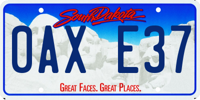 SD license plate 0AXE37