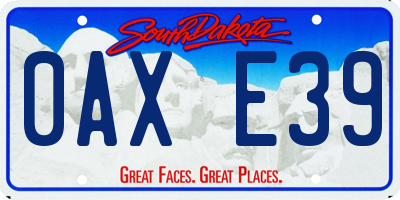 SD license plate 0AXE39