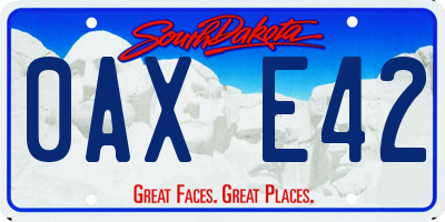 SD license plate 0AXE42