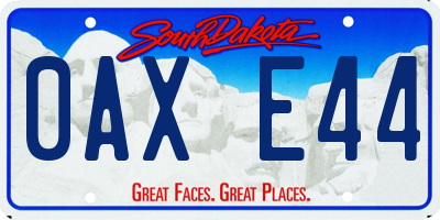 SD license plate 0AXE44