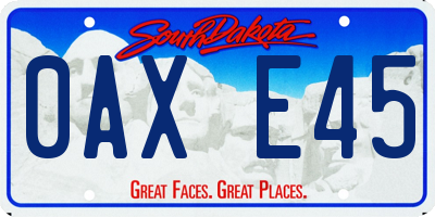 SD license plate 0AXE45