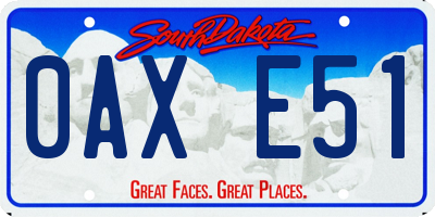 SD license plate 0AXE51