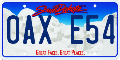 SD license plate 0AXE54