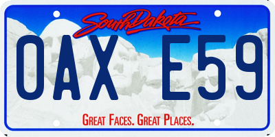 SD license plate 0AXE59