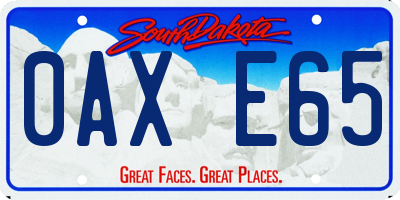 SD license plate 0AXE65