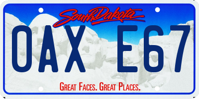 SD license plate 0AXE67