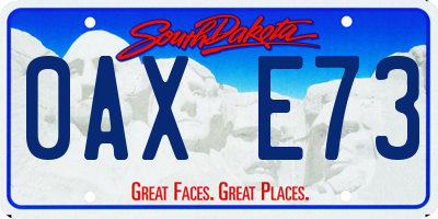 SD license plate 0AXE73