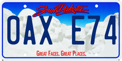 SD license plate 0AXE74