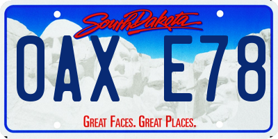 SD license plate 0AXE78