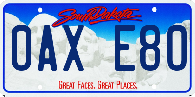 SD license plate 0AXE80