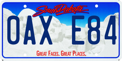 SD license plate 0AXE84