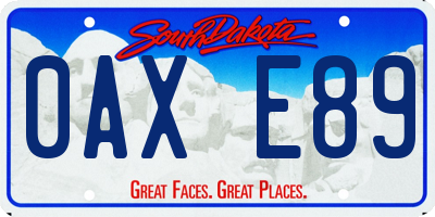 SD license plate 0AXE89