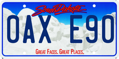 SD license plate 0AXE90