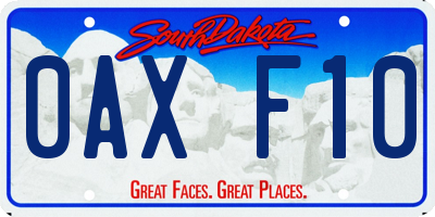SD license plate 0AXF10
