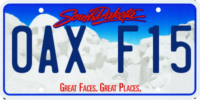 SD license plate 0AXF15