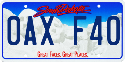SD license plate 0AXF40