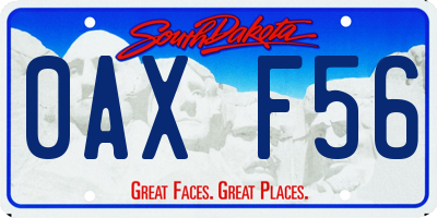 SD license plate 0AXF56