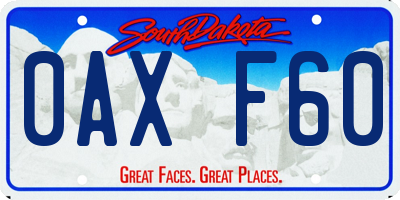 SD license plate 0AXF60