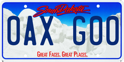 SD license plate 0AXG00