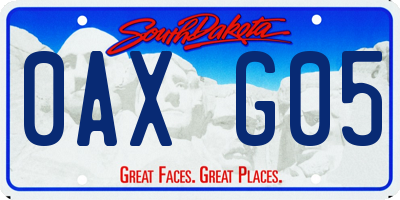 SD license plate 0AXG05