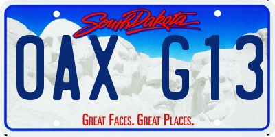 SD license plate 0AXG13