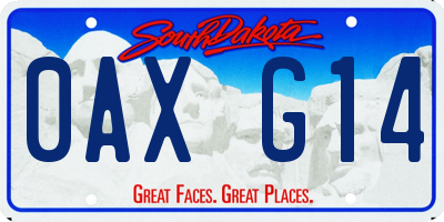 SD license plate 0AXG14
