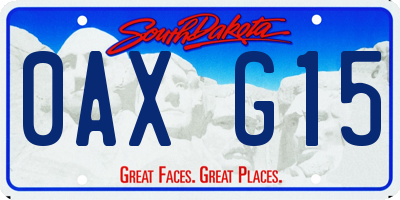 SD license plate 0AXG15