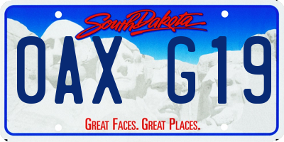 SD license plate 0AXG19