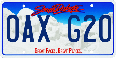 SD license plate 0AXG20