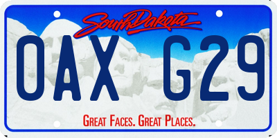 SD license plate 0AXG29