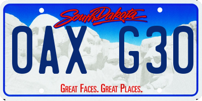 SD license plate 0AXG30