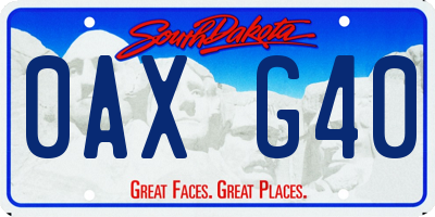 SD license plate 0AXG40