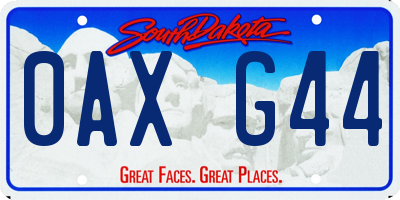 SD license plate 0AXG44