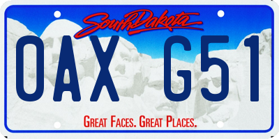 SD license plate 0AXG51