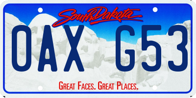 SD license plate 0AXG53