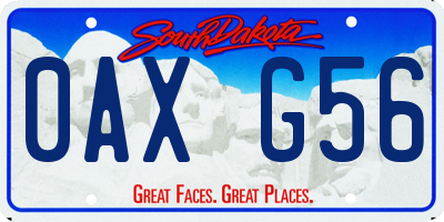 SD license plate 0AXG56