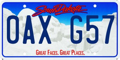 SD license plate 0AXG57