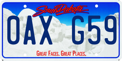 SD license plate 0AXG59