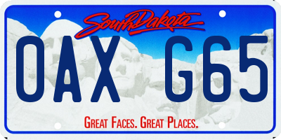 SD license plate 0AXG65