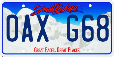 SD license plate 0AXG68