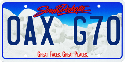 SD license plate 0AXG70
