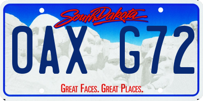 SD license plate 0AXG72