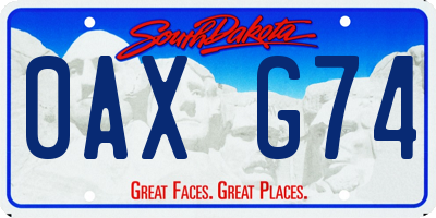SD license plate 0AXG74