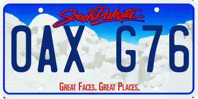 SD license plate 0AXG76