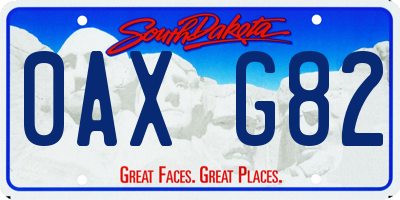 SD license plate 0AXG82