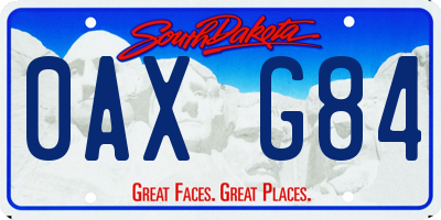 SD license plate 0AXG84