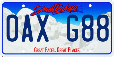 SD license plate 0AXG88
