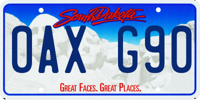 SD license plate 0AXG90