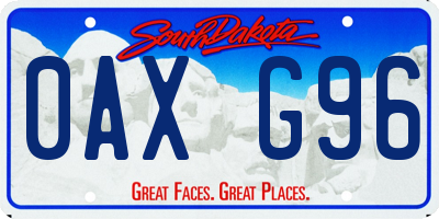 SD license plate 0AXG96